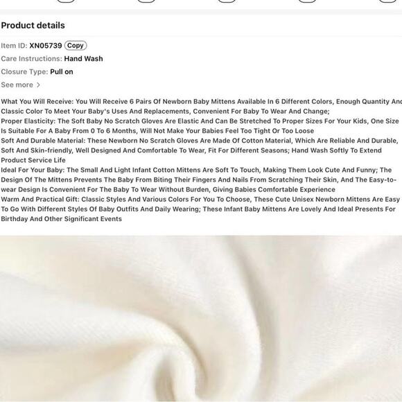 New 6 pair baby no scratch mittens - Picture 8 of 10